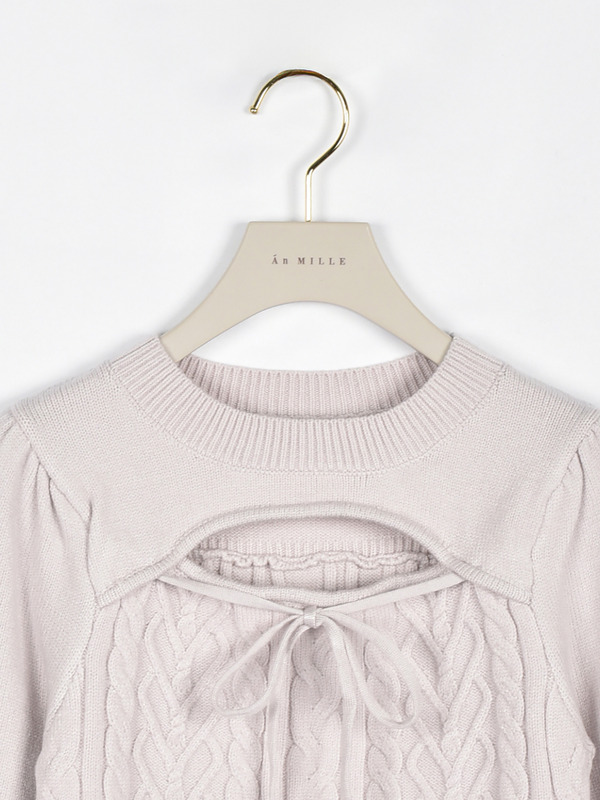 ファーカフスハートケーブルニット 詳細画像 オフホワイト 16