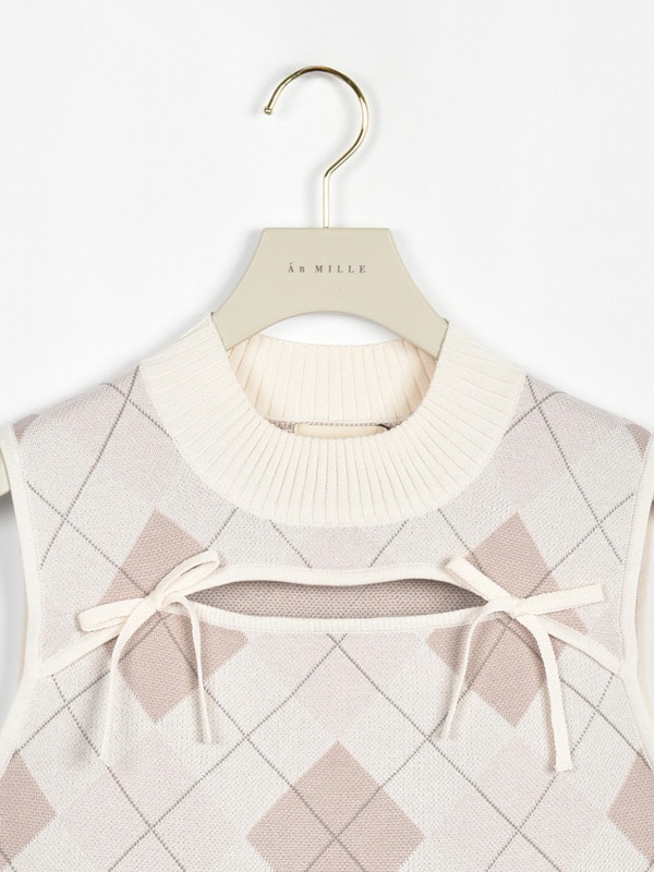 アーガイルカットリボンニット 詳細画像 ピンク 16