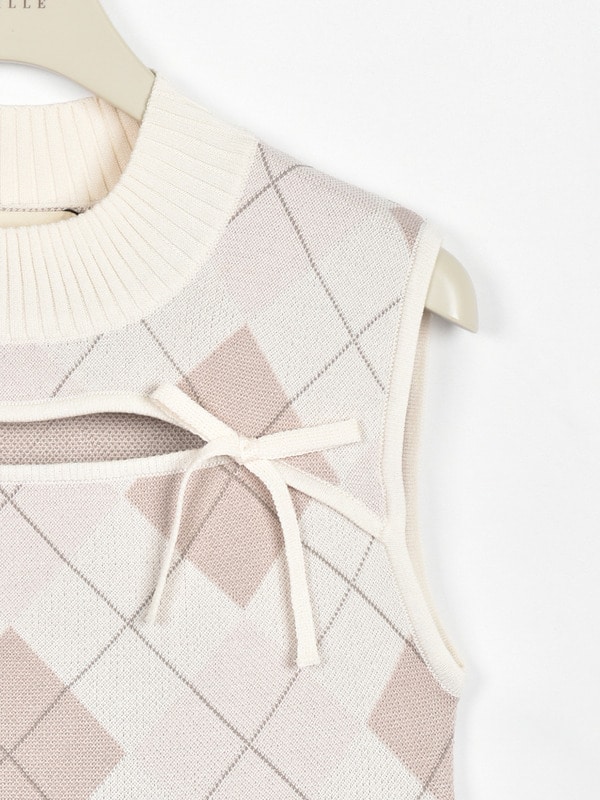 アーガイルカットリボンニット 詳細画像 ピンク 16