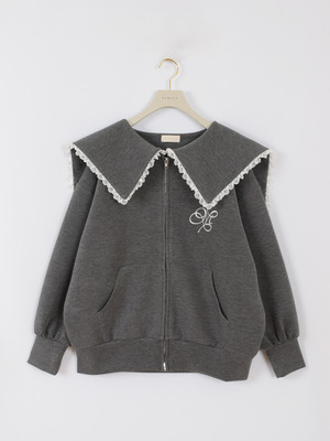 大襟レーススウェット