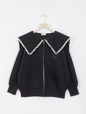 大襟レーススウェット