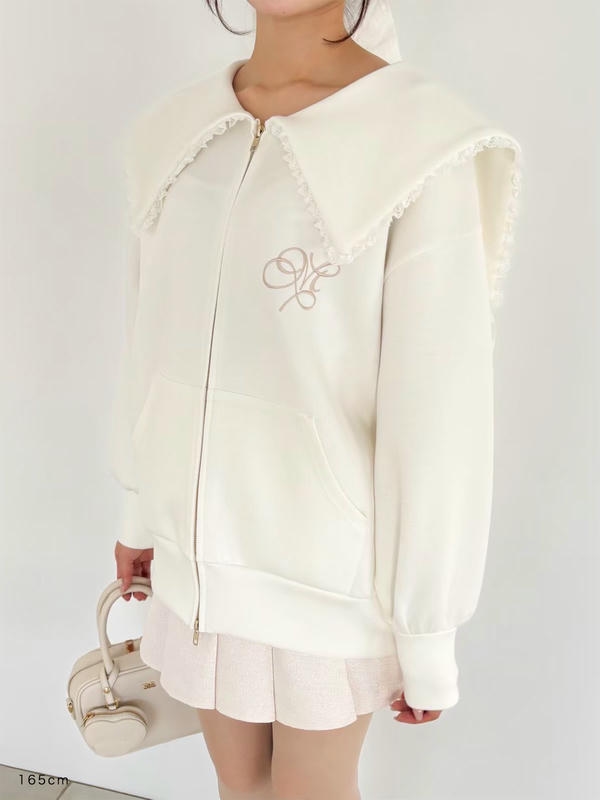 大襟レーススウェット 詳細画像 ホワイト 16