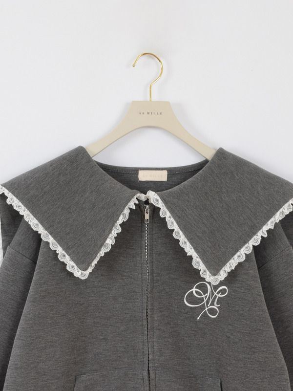 大襟レーススウェット 詳細画像 ホワイト 16