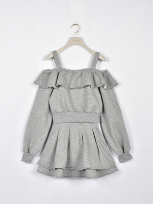 フリルオフショルセットアップ