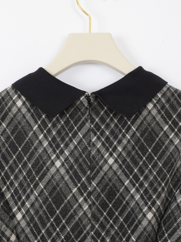 ショルダーカットチェックワンピース 詳細画像 オフホワイト 16