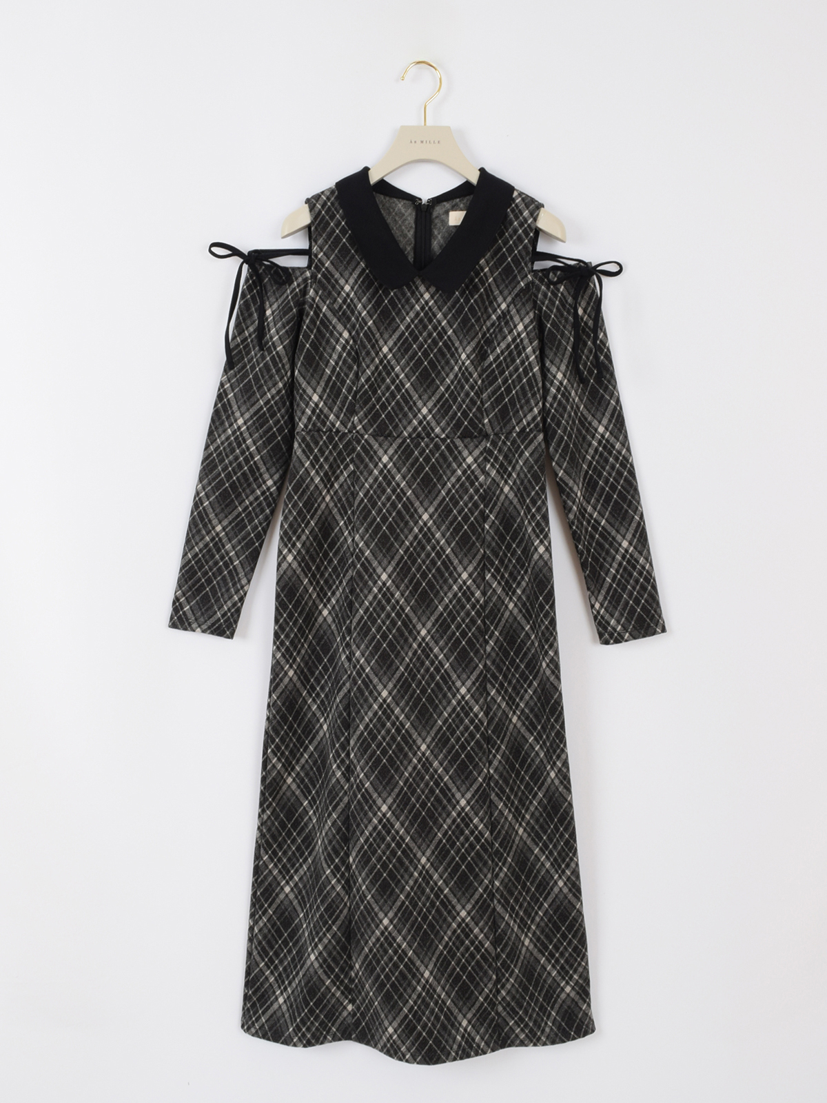 ショルダーカットチェックワンピース｜evelyn（エブリン）公式通販サイト