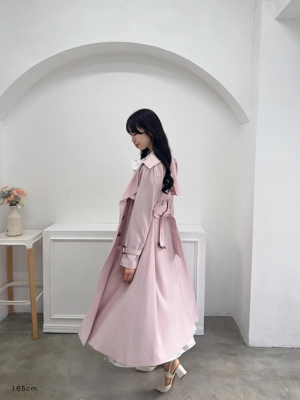 オリジナルロングトレンチ 詳細画像 ピンク 16