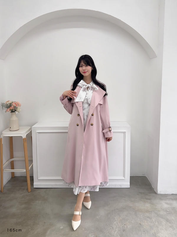 オリジナルロングトレンチ 詳細画像 ピンク 16