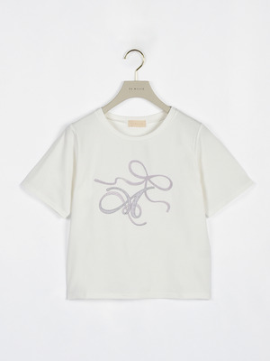 リボンロゴ刺繍Tシャツ
