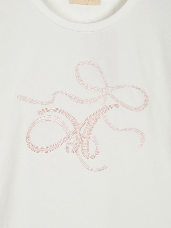 リボンロゴ刺繍Tシャツ 詳細画像 ブラック 16