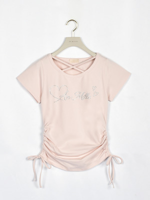 ギャザーラインストーンTシャツ