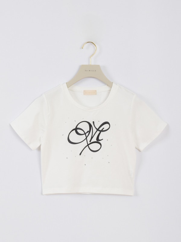 ビジューミニTシャツ 詳細画像 オフホワイトブラック 1