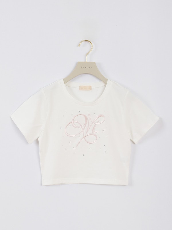 ビジューミニTシャツ 詳細画像 オフホワイトピンク 1