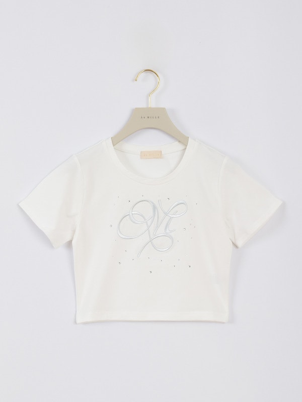 ビジューミニTシャツ 詳細画像 オフホワイトブルー 1