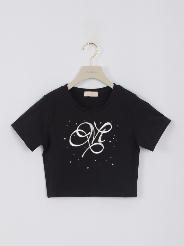 ビジューミニTシャツ 詳細画像 ブラックホワイト 1