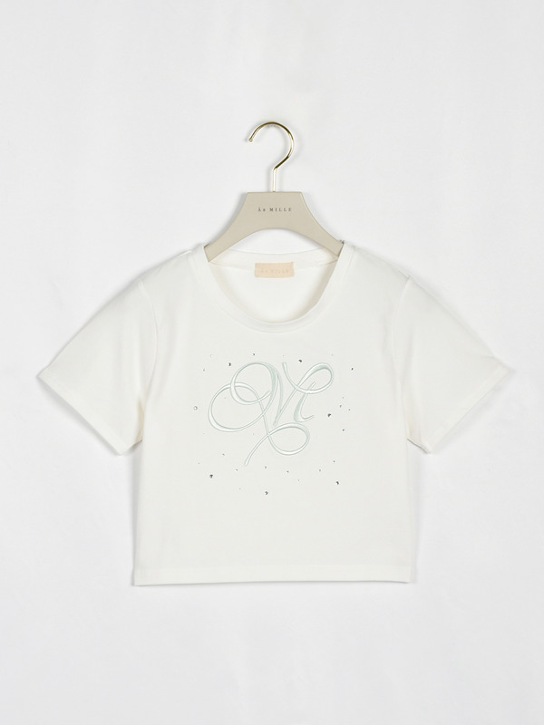 ビジューミニTシャツ 詳細画像 オフホワイトミント 1