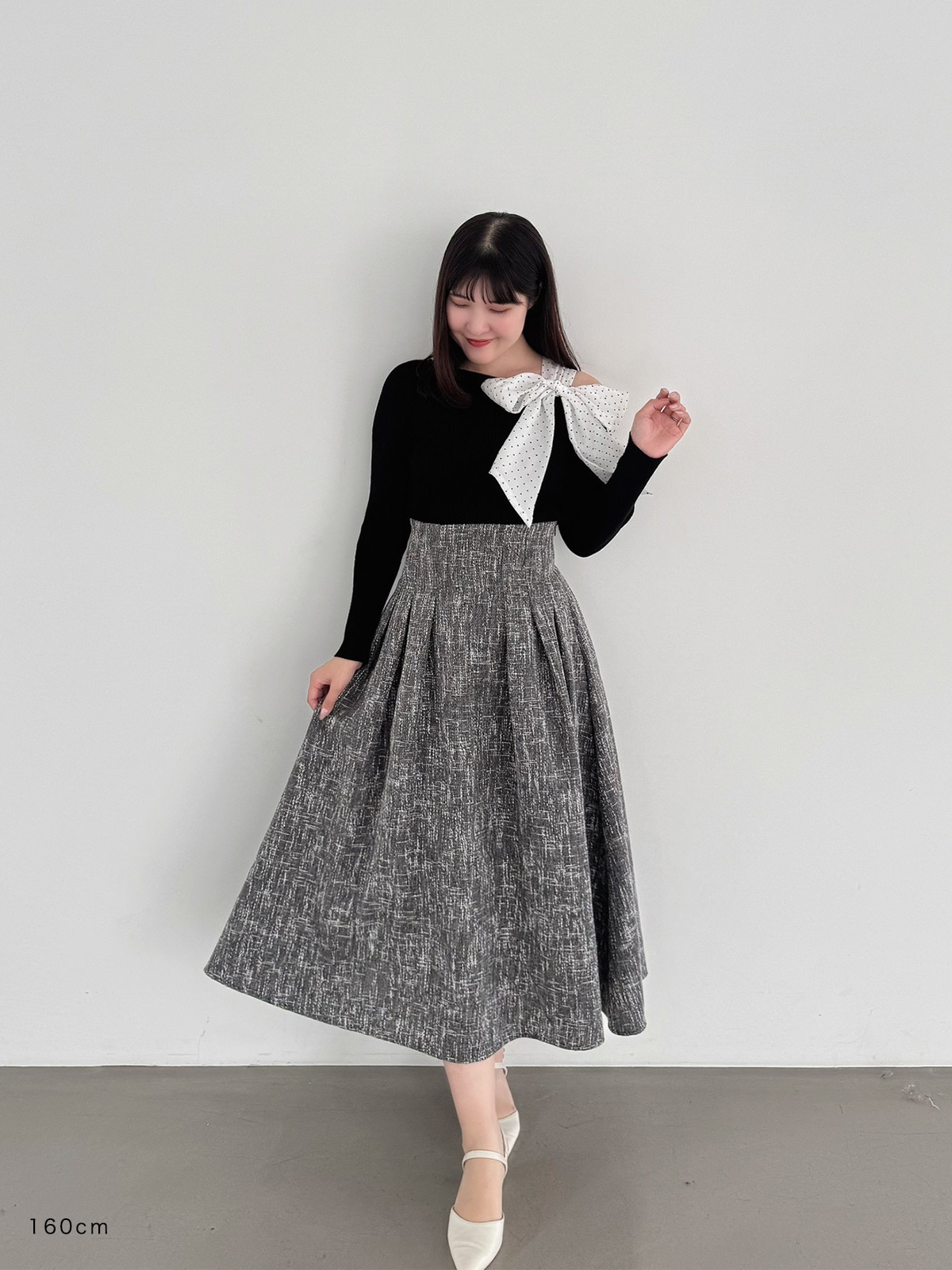 レースアップツイードフレアスカート｜evelyn（エブリン）公式通販サイト