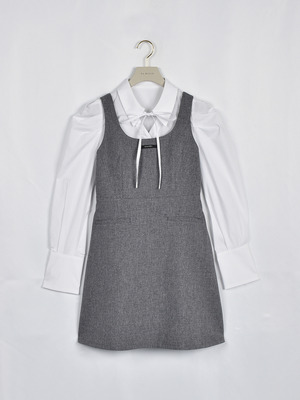 リボンシャツセットワンピース