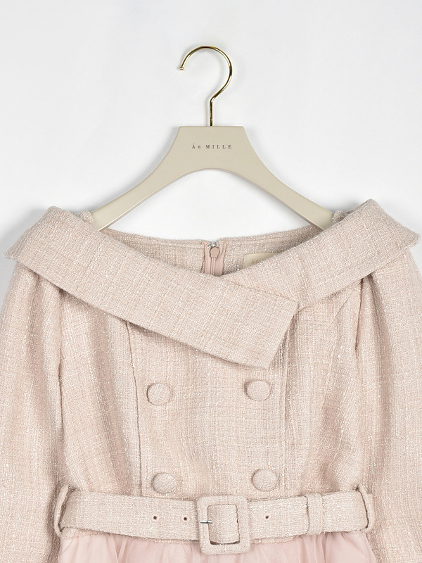 チュールドッキングツイードワンピース 詳細画像 ピンク 16