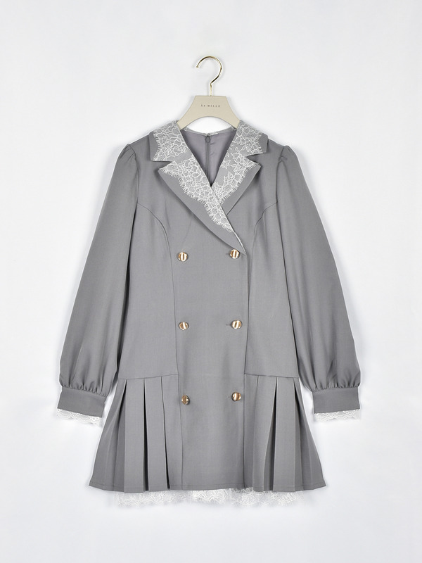 レイヤードレースレディワンピース 詳細画像 グレイ 1