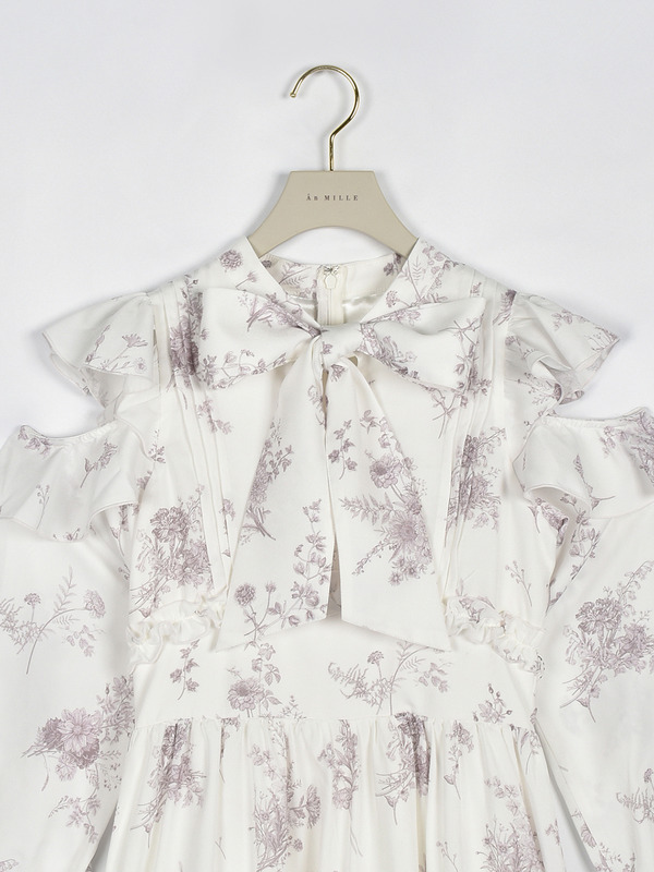 サテンフラワーフリルワンピース 詳細画像 チャコール 16