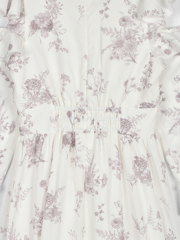 サテンフラワーフリルワンピース 詳細画像 チャコール 16