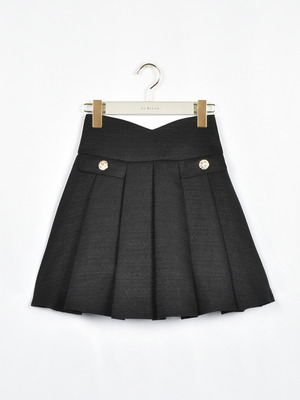 ハイウエストツイードプリーツスカート