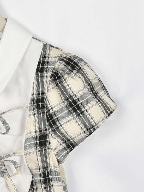 シャツドッキングミニワンピース 詳細画像 チェック 16