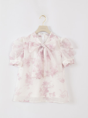 ビッグリボンパフブラウス