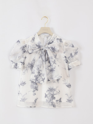 ビッグリボンパフブラウス