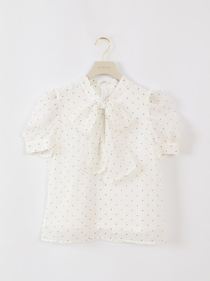 ビッグリボンパフブラウス