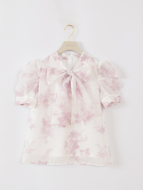 ビッグリボンパフブラウス 詳細画像 ピンク 1