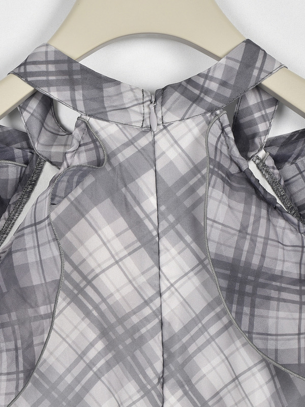 コールドショルダーフリルワンピース 詳細画像 チェック 16