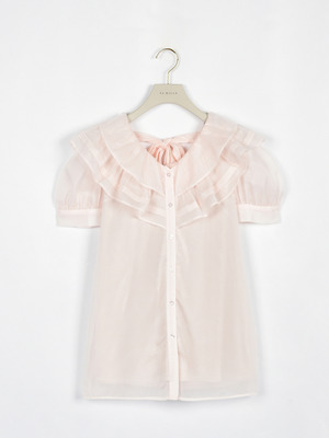 バックリボンフリルブラウス