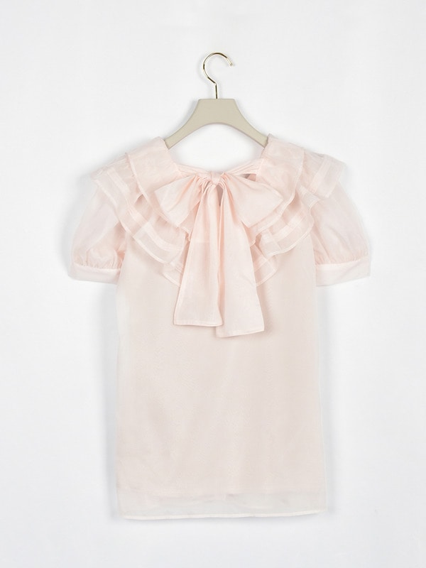 バックリボンフリルブラウス 詳細画像 ドット 16