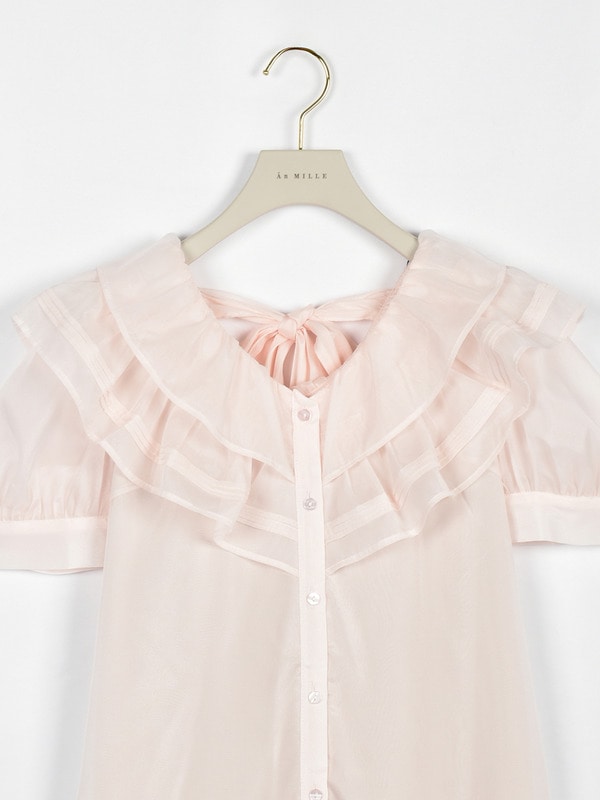 バックリボンフリルブラウス 詳細画像 ドット 16