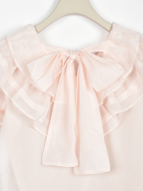 バックリボンフリルブラウス 詳細画像 ドット 16