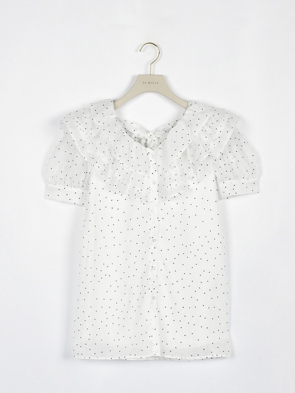 バックリボンフリルブラウス 詳細画像 ドット 1