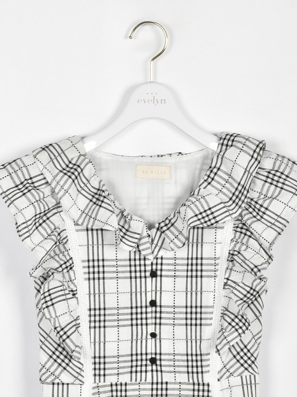 切り替えパーツワンピース 詳細画像 オフホワイトチェック 16