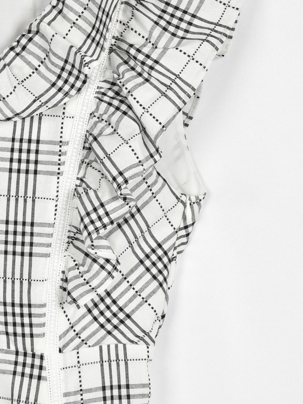 切り替えパーツワンピース 詳細画像 オフホワイトチェック 16