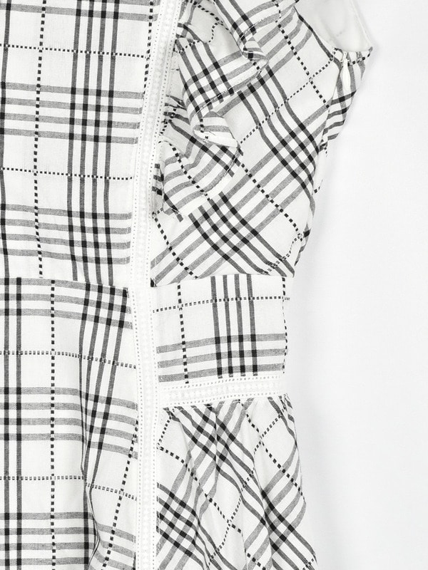 切り替えパーツワンピース 詳細画像 オフホワイトチェック 16