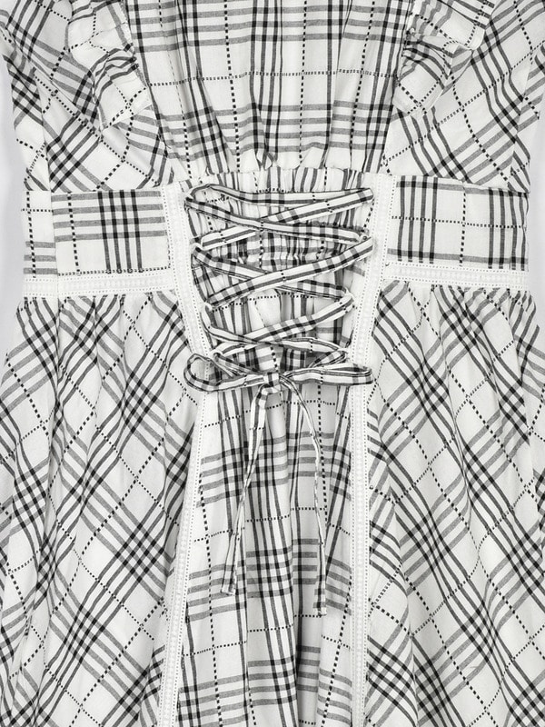 切り替えパーツワンピース 詳細画像 オフホワイトチェック 16