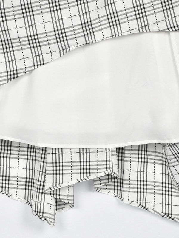 切り替えパーツワンピース 詳細画像 オフホワイトチェック 16