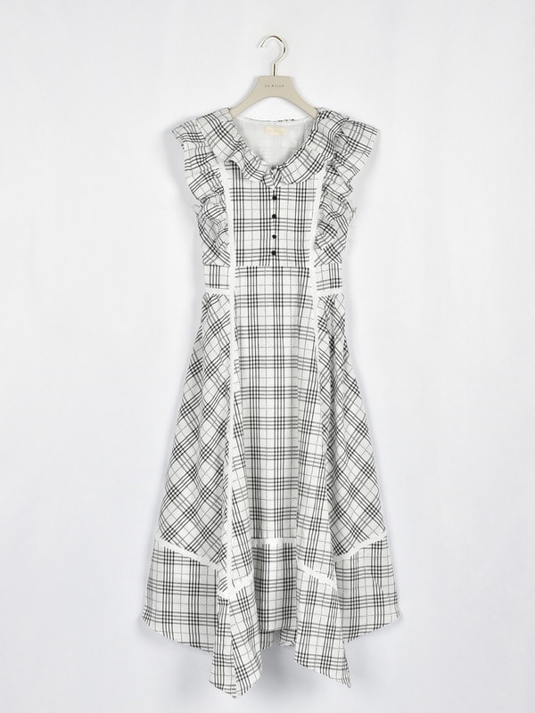 切り替えパーツワンピース 詳細画像 オフホワイトチェック 1