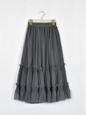 シャーリングチュールスカート