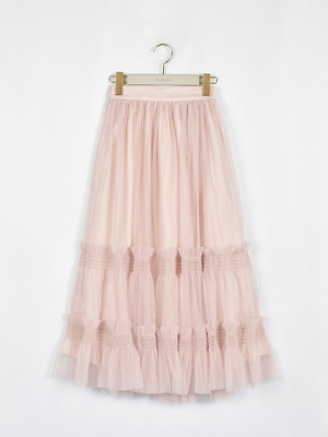 シャーリングチュールスカート