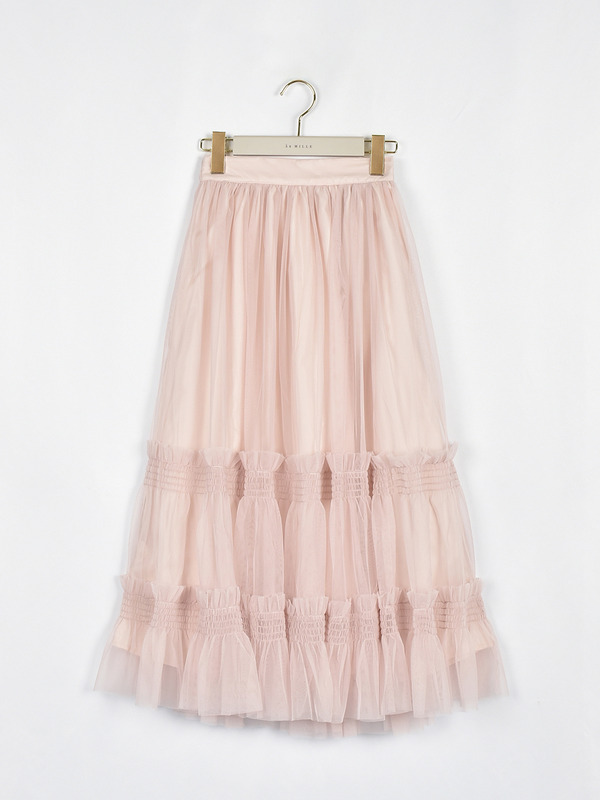 シャーリングチュールスカート 詳細画像 ピンク 1