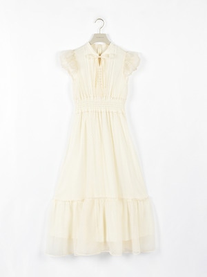 ミニバルーンスリーブシフォンワンピース