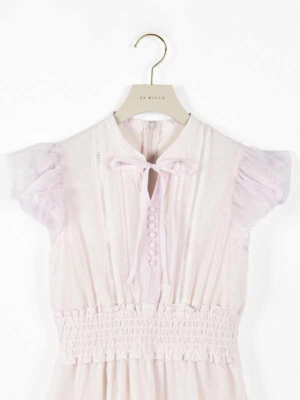 ミニバルーンスリーブシフォンワンピース 詳細画像 アイスグレイ 16