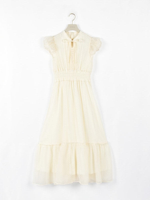 ミニバルーンスリーブシフォンワンピース 詳細画像 イエロー 1